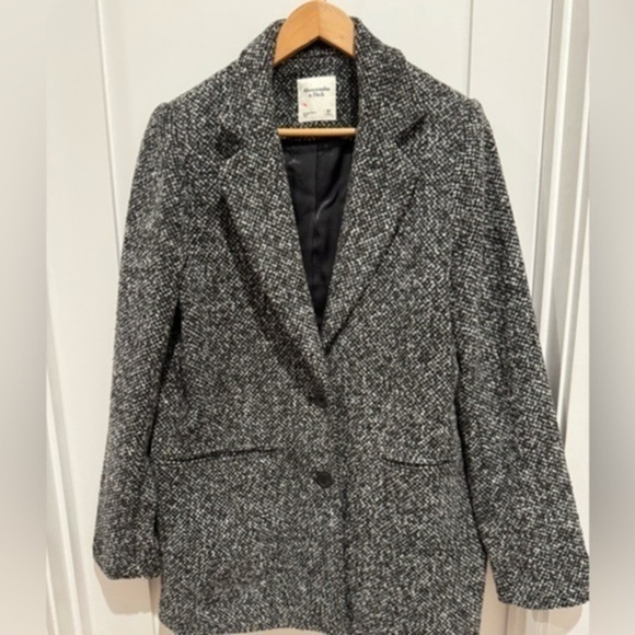 Abercrombie & Fitch Single Breasted blazer, black and gray size Medium vintage - Picture 1 of 9